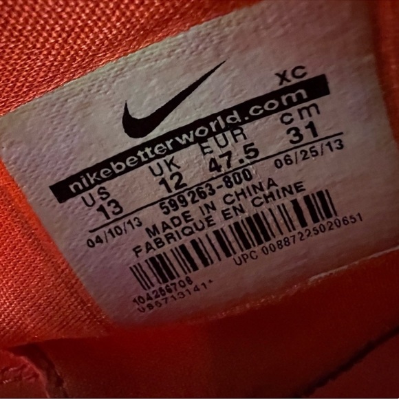 Nike LeBron XIII Bright Orange Crimson Basketball Shoes – Men’s Size 13 Retired main image 5